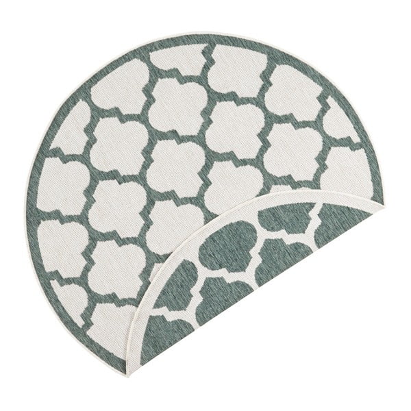 Zeleno-krémový vonkajší koberec NORTHRUGS Palermo, ⌀ 200 cm
