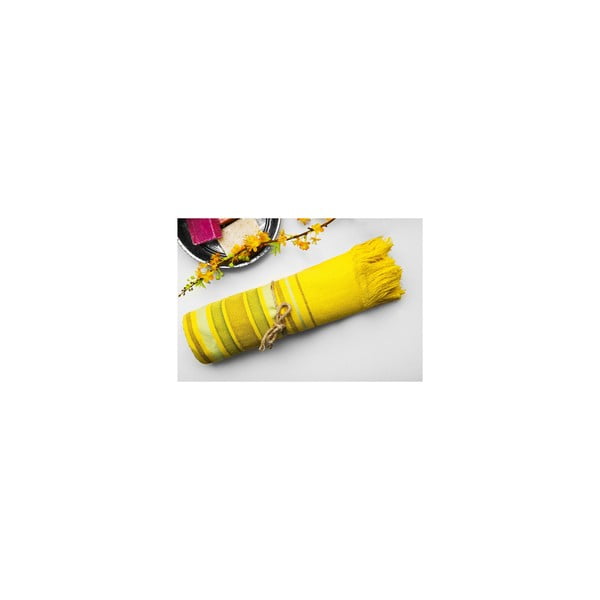 Hamam osuška Cotton Loincloth Yellow Two, 75x170 cm