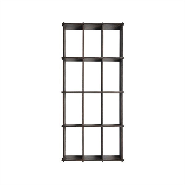 Poschodová polica z jaseňového dreva v tmavo prírodnej farbe 58 cm Grid – OYOY Living Design