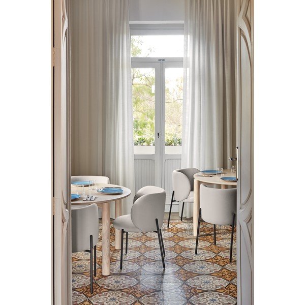 Svetlosivé čalúnené jedálenské kreslá v súprave 2 ks Mogi – Teulat-image-1