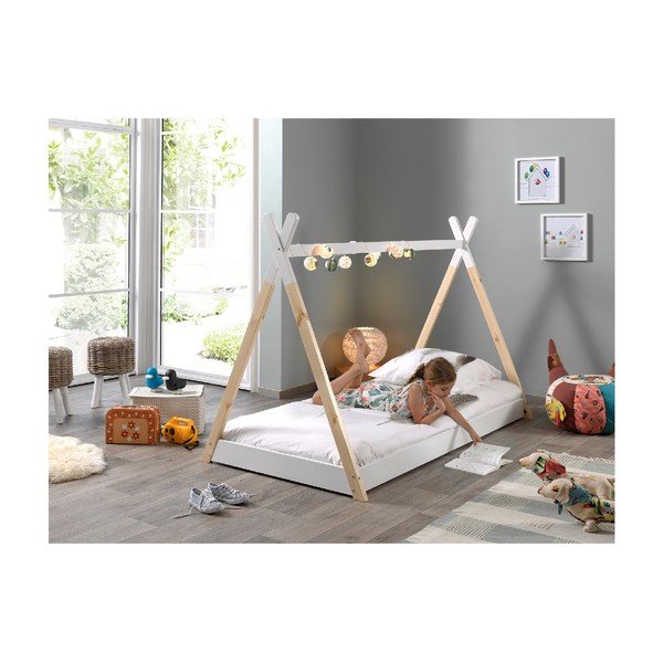 Biela detská posteľ Vipack Tipi, 90 × 200 cm-image-1