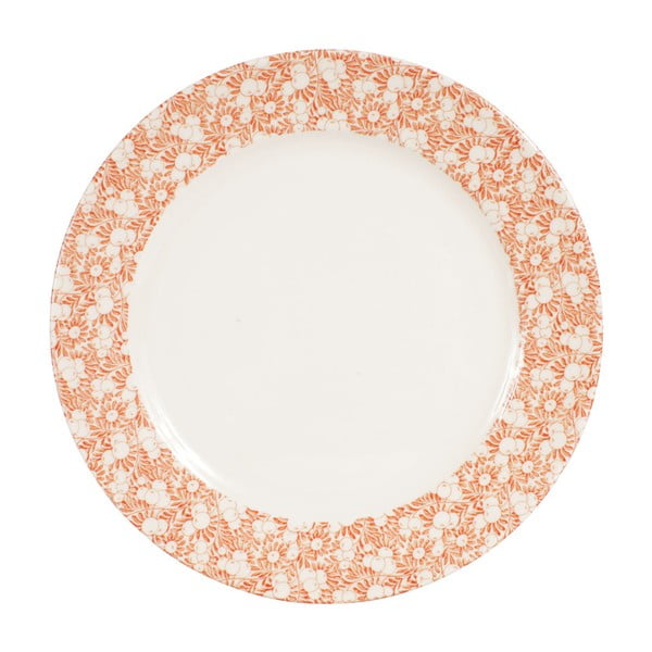 Oranžovo-biely dezertný tanier Comptoir de Famille Chatou, 20,5 cm