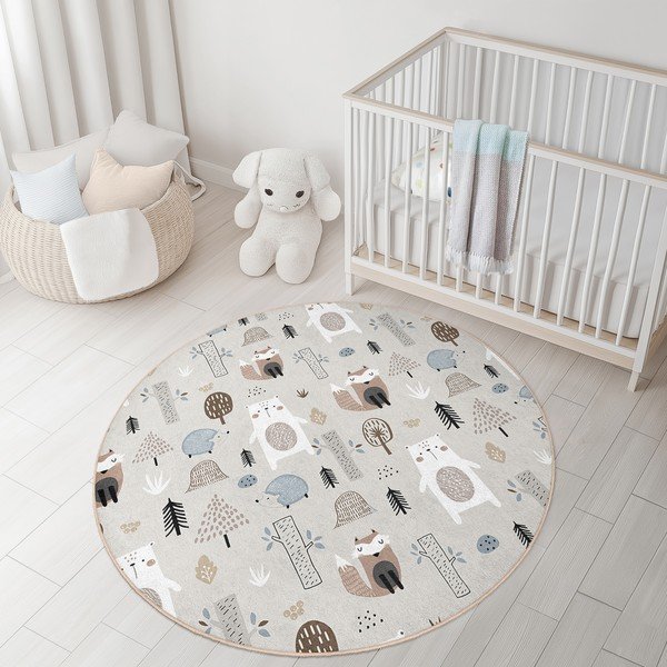 Prateľný detský koberec ø150 cm Forest Friends – Mila Home-image-4