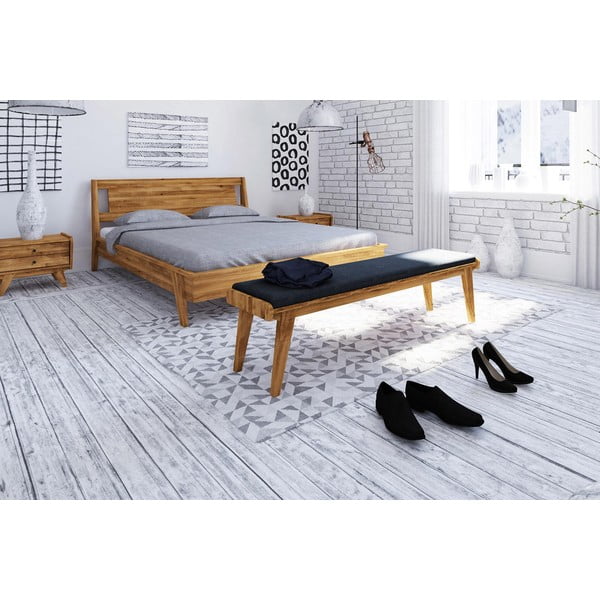 Lavica z dubového dreva s modrým sedákom Retro - The Beds-image-3