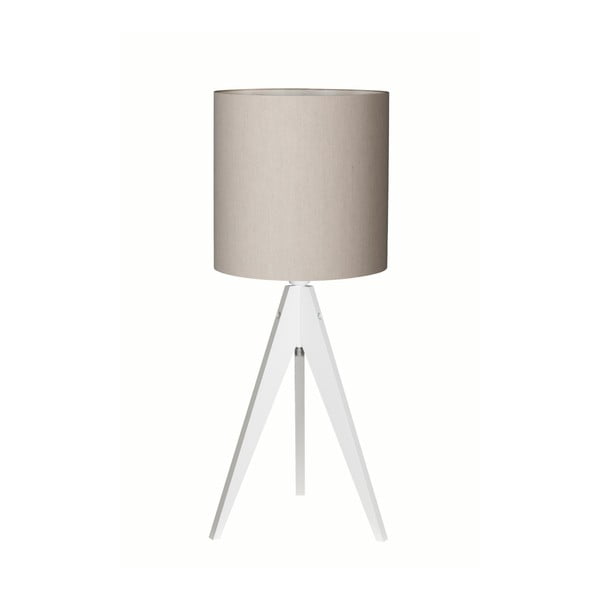 Sivá stolová lampa 4room Artist, biela lakovaná breza, Ø 25 cm