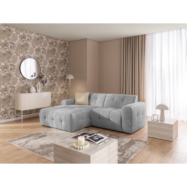Svetlosivá rohová pohovka (ľavý roh/s leňoškou) Melva – Ropez-image-3
