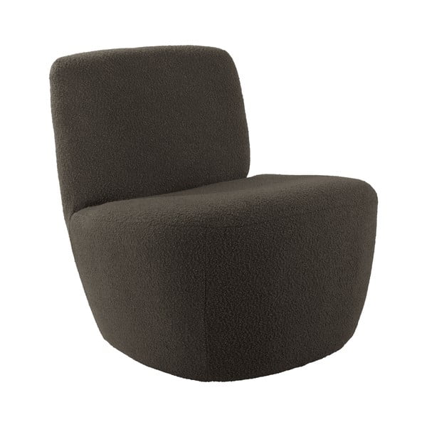 Sivohnedé kreslo z textílie buklé Ada – Leitmotiv