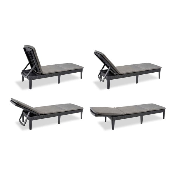 Tmavosivé plastové záhradné ležadlo Jaipur – Keter-image-3