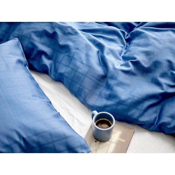 Modré damaškové obliečky na jednolôžko 140x200 cm Clear – Södahl-image-3