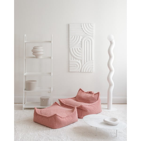 Ružový detský sedací vak z textílie buklé Square – Wigiwama-image-4