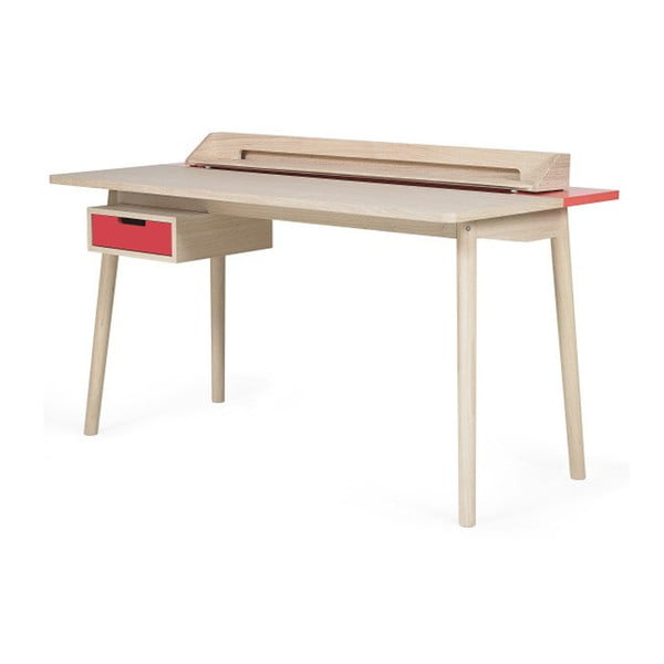 Písací stôl s červenými detailami HARTÔ Honoré