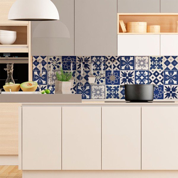 Sada 9 nástenných samolepiek Ambiance Cement Tiles Linia, 10 x 10 cm-image-3
