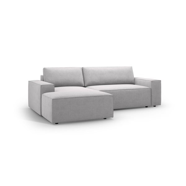 Svetlosivá rozkladacia rohová pohovka z textílie bouclé (ľavý roh) Jodie – Micadoni Home-image-2