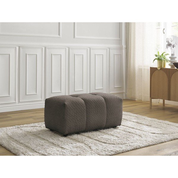 Hnedá podnožka z textílie buklé Roxelane – Bobochic Paris-image-1