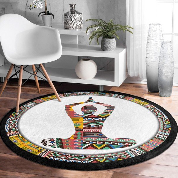 Prateľný okrúhly koberec vhodný pre robotické vysávače ø 80 cm Comfort – Mila Home-image-3