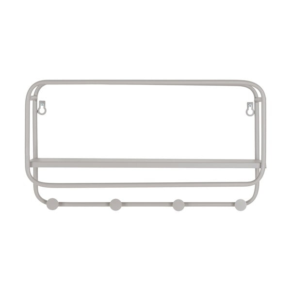 Svetlosivý kovový nástenný vešiak s poličkou Feira – House Nordic