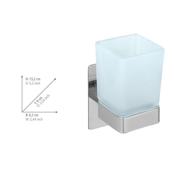 Samodržiaci sklenený téglik na zubné kefky v lesklo striebornej farbe Genova – Wenko-image-4