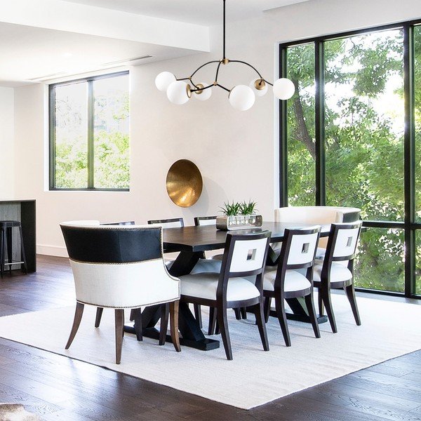 Bielo-čierne závesné svietidlo so skleneným tienidlom ø 90 cm Kromozóm – Opviq lights-image-1