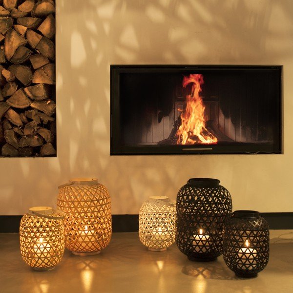 Čierny lampáš Present Time Lattice L-image-1