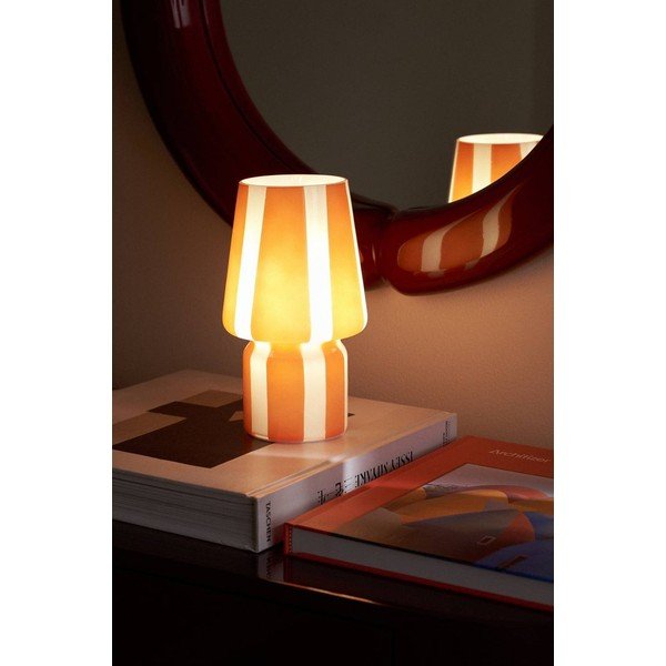 Červená/biela sklenená stolová lampa (výška  21,5 cm) Carlo – Ellos Home-image-1