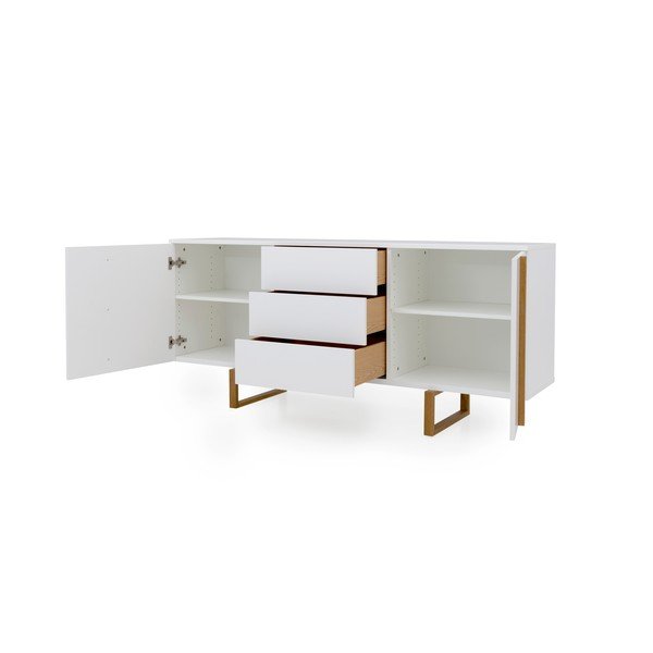 Biela komoda s nohami z dubového dreva Tenzo Birka, 176,5 x 78 cm-image-4