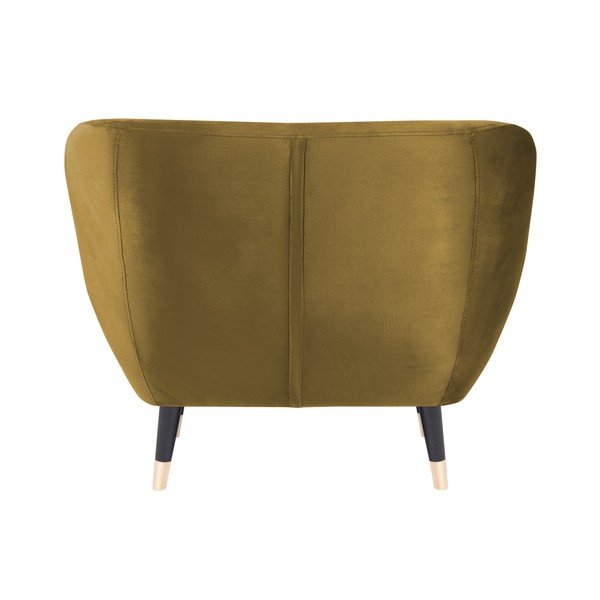 Horčicovožlté kreslo s čiernymi nohami Mazzini Sofas Amelie-image-4