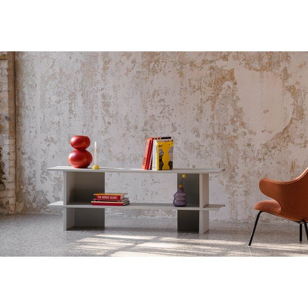 Svetlosivý kovový regál 160x57x37 cm Hes – noo.ma-image-1