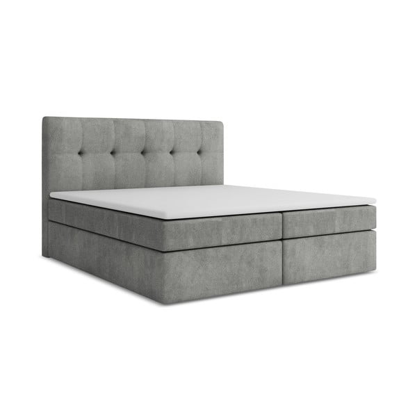 Sivá boxspring posteľ s úložným priestorom 140x200 cm Palta – Makamii