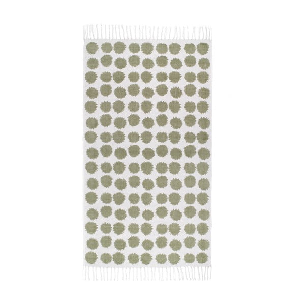 Zeleno-biely koberec Roomblush Fluff, 80 x 140 cm