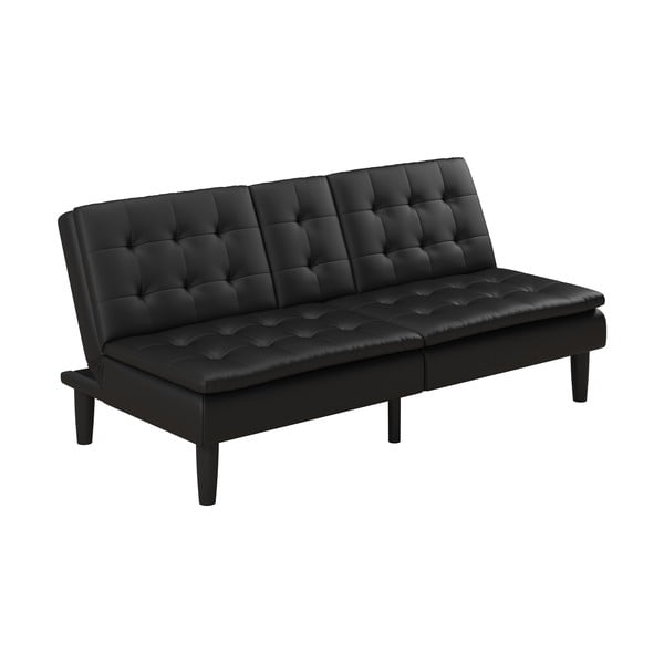 Čierna rozkladacia pohovka z imitácie kože 191 cm Maine – Støraa-image-2