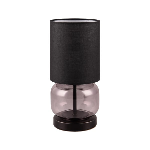 Čierno-fialová stolová lampa s textilným tienidlom (výška 28,5 cm) Elio – Trio