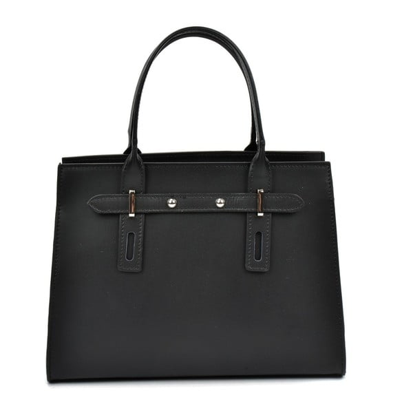 Čierna kožená kabelka Mangotti Bags Marcia