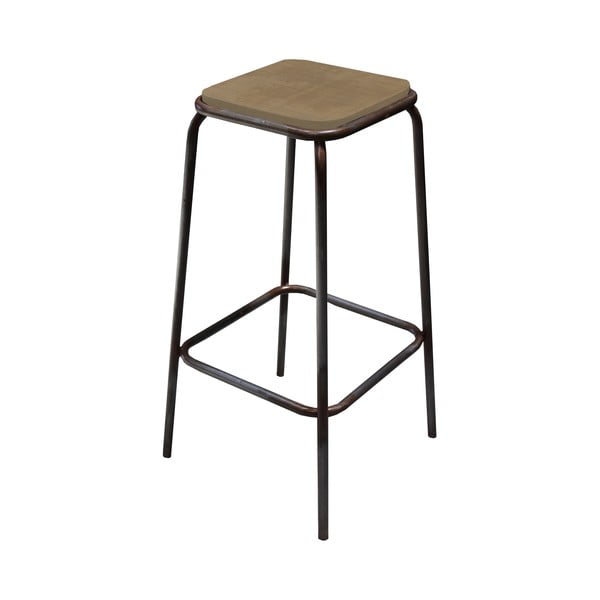 Čierno-béžová barová stolička z mangového dreva Industrial – Antic Line