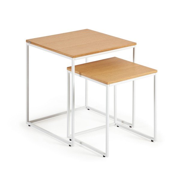 Odkladacie stolíky v súprave 2 ks v dekore duba 45x45 cm Yoana – Kave Home