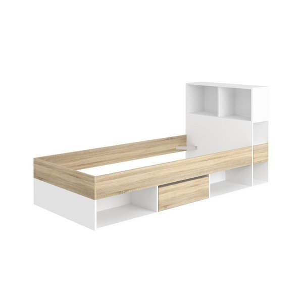 Biela posteľ Støraa Bertil, 90 × 190 cm