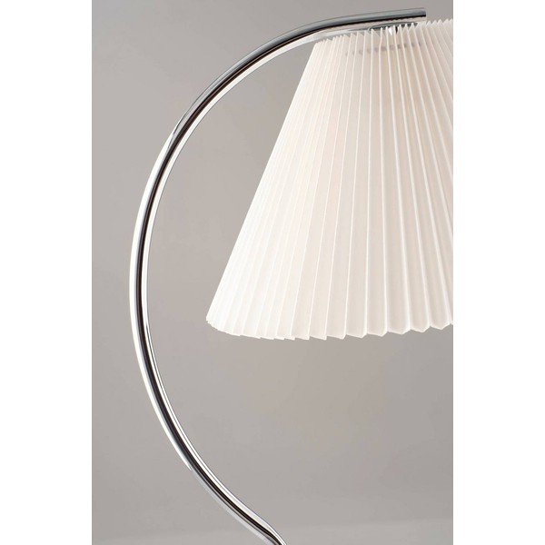 Biela/v lesklej striebornej farbe látková stojacia lampa (výška  165 cm) Celie – Jotex-image-3