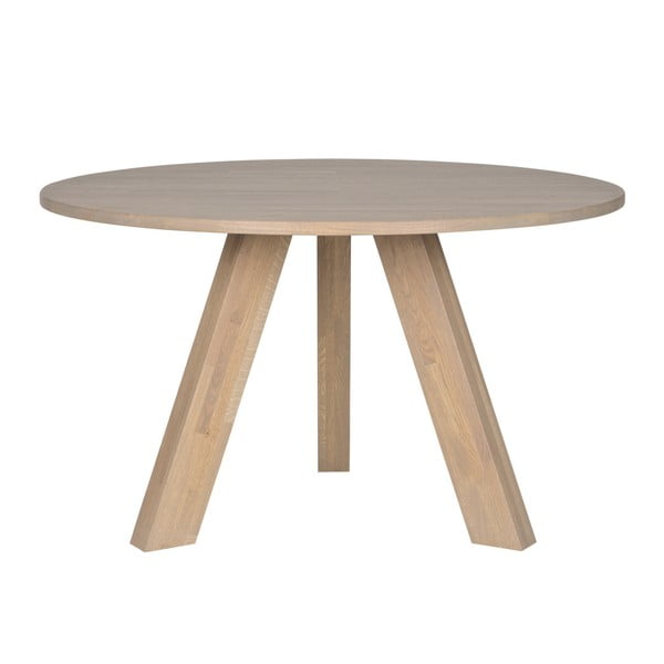 Jedálenský stôl z bieleného dubového dreva WOOOD Rhonda, Ø 129 cm