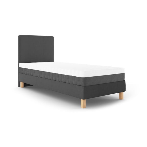 Tmavosivá čalúnená jednolôžková posteľ s roštom 90x200 cm Lotus – Cosmopolitan Design