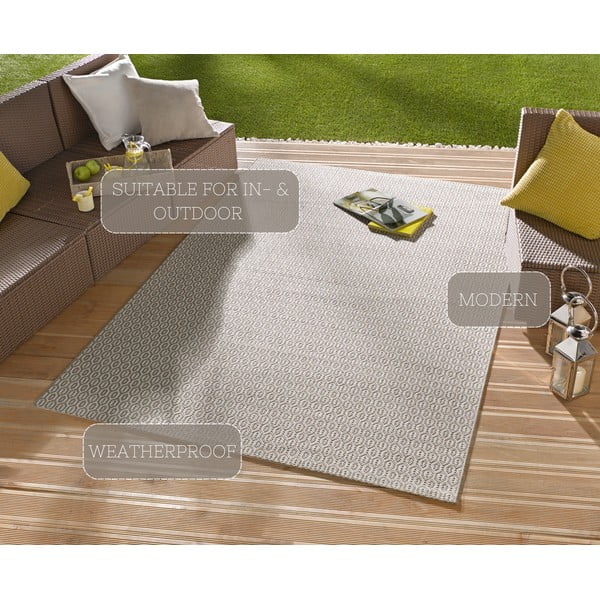 Sivý vonkajší koberec NORTHRUGS Coin, 160 x 230 cm-image-3