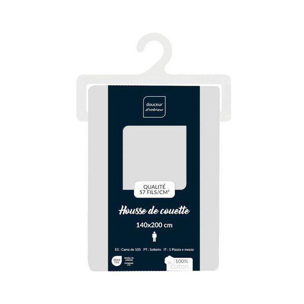 Biele bavlnené obliečky na jednolôžko 140x200 cm Lina – douceur d'intérieur-image-2