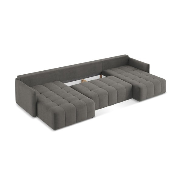 Tmavosivá rozkladacia/s úložným priestorom rohová pohovka (do tvaru "U") Moku – Makamii-image-3