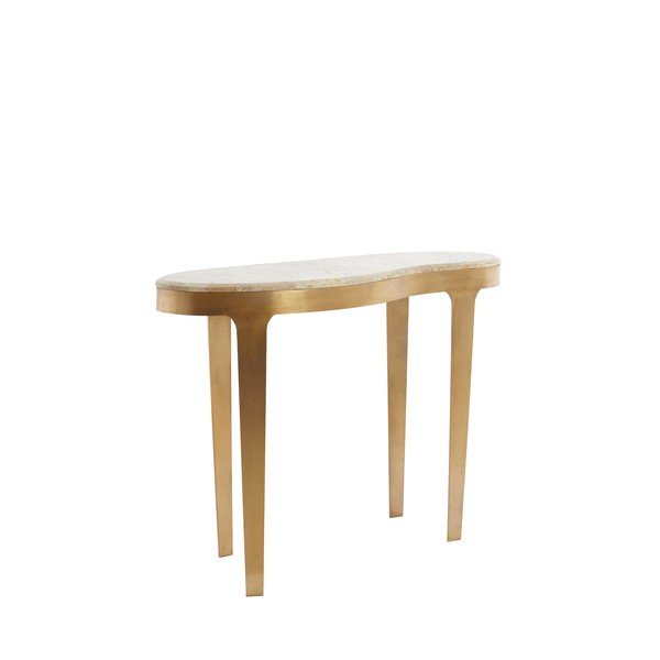 Konzolový stolík s mramorovou doskou v bronzovej farbe/taupe 40x110 cm Giulio – Light & Living-image-3