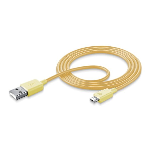 Žltý dátový kábel Style&Color Cellularline s konektorom microUSB