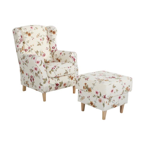 Krémovobiela kvetovaná podnožka Max Winzer Lorris-image-2