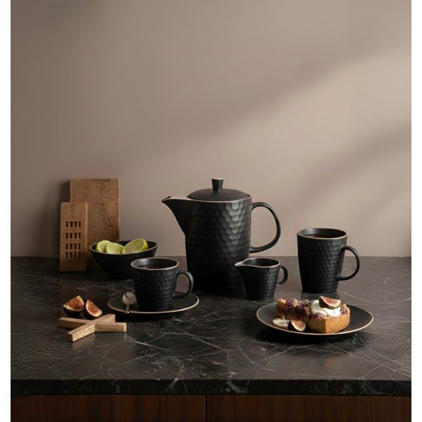 Čierna keramická šálka na cappuccino 250 ml Tea Time – Orion-image-1