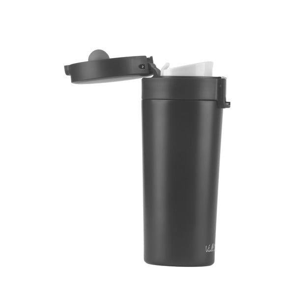 Čierny cestovný termohrnček Vialli Design Fuori, 400 ml-image-2