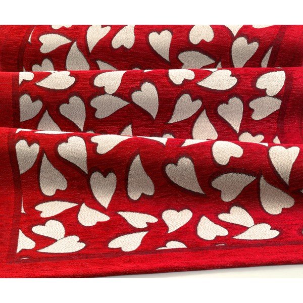 Červený vysokoodolný kuchynský behúň Webtappeti Corazon Rosso, 55 × 140 cm-image-1