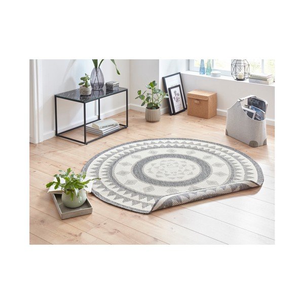 Sivo-krémový vonkajší koberec NORTHRUGS Jamaica, ⌀ 140 cm-image-2