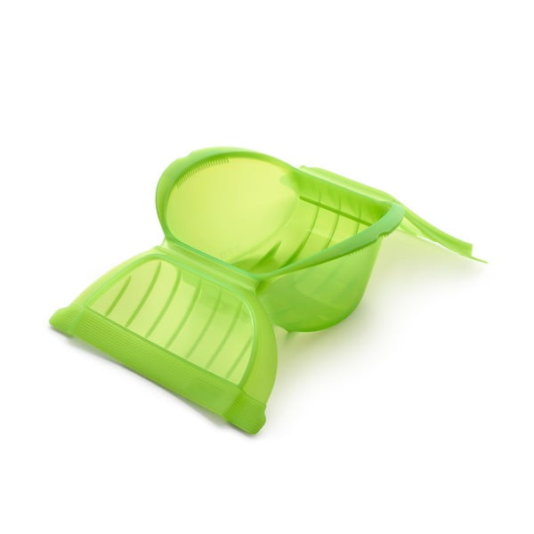 Zelená silikónová nádoba na varenie v pare Lékué Deep Steam Case L-image-1