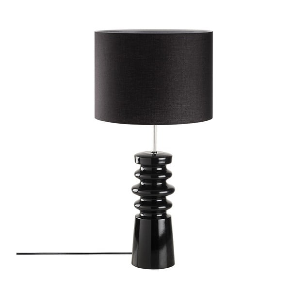 Čierna drevená stolová lampa Opviq lights Rosee
